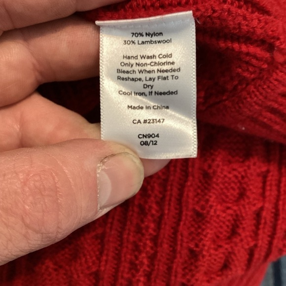 Talbots Open Front Heavy Weight Cardigan Sweater Size L Red - Picture 7 of 7